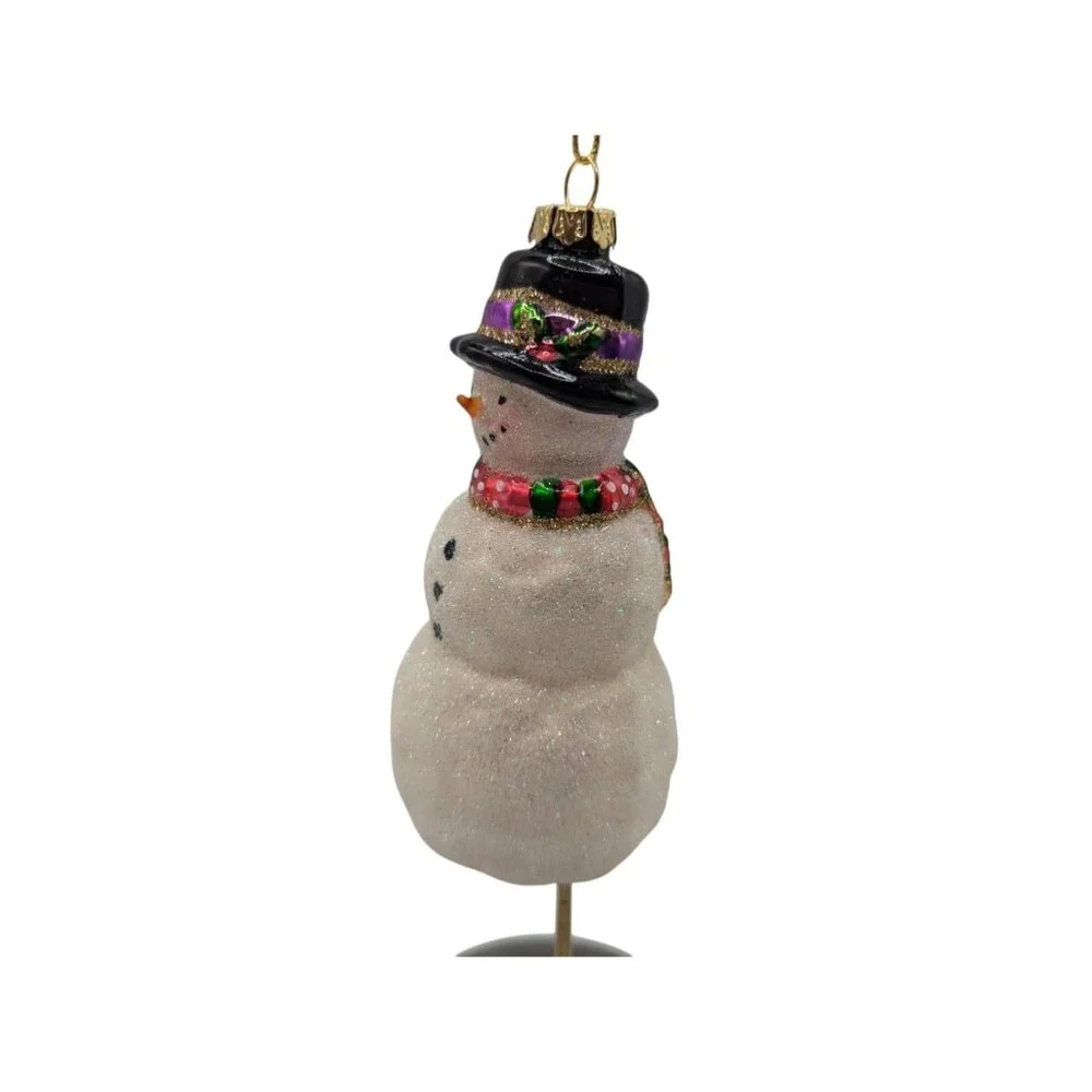 Margaret Cobane Original Designs Snowman Glass Ornament